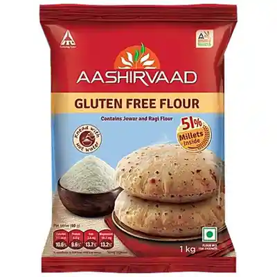 Aashirvaad Gluten Free Flour For Chapati - Contains Jowar & Ragi Flour, 1 kg Pouch